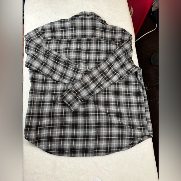 Old Navy Men's Black and White Plaid Shirt - Picture 3 of 4